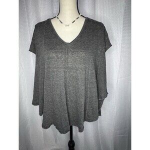 NEW Free People Women’s M Black Sammie V-Neck Short Sleeve Tunic Top HOBO NWT